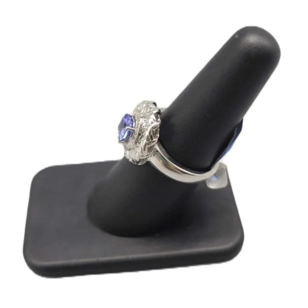.925 SILVER DIAMOND & TANZANITE FANCY RING SIZE 7 5G	(GNH022602)